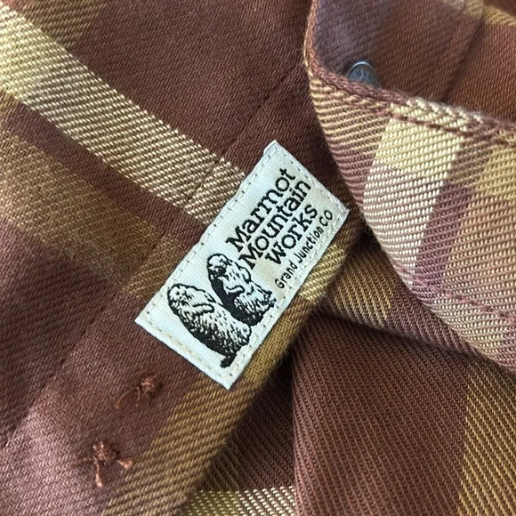 Marmot Mountain Works Fairfax Novelty Lightweight Flannel LS Chocolate Plaid M - Picture 14 of 14